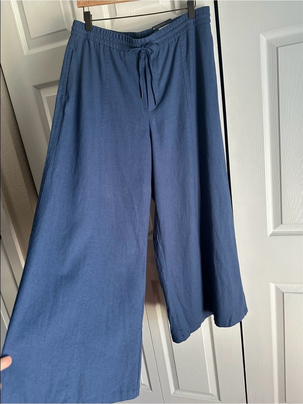 Simply Vera Wang Super Wide Leg Drawstring Pants in Slate Blue